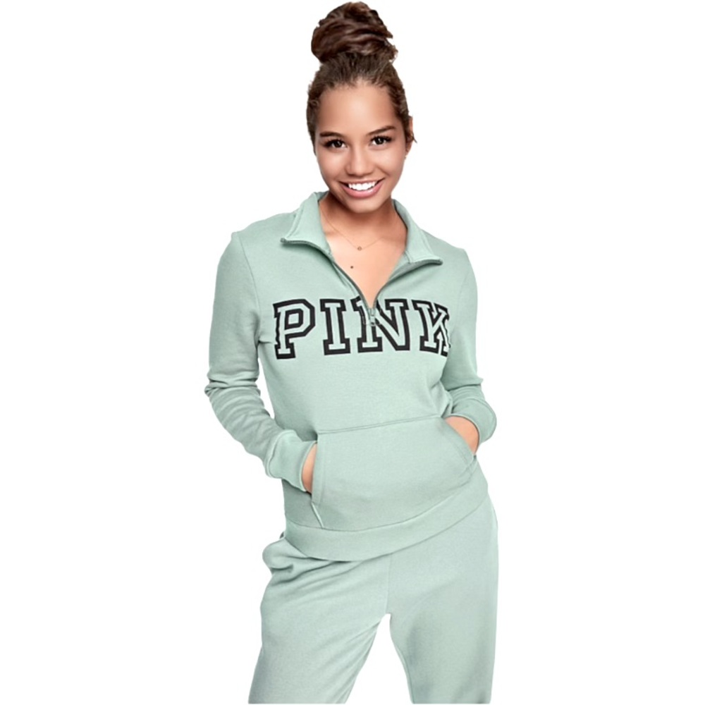 PINK Mid-Zip Sweatshirt